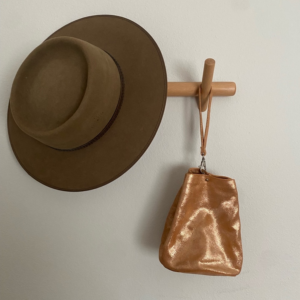 Shimmery Copper Wristlet Clutch - Women's Metallic Evening Bag